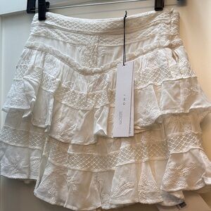 Iro White Lace Tiered Skirt - Brand New with Tags, FR 34